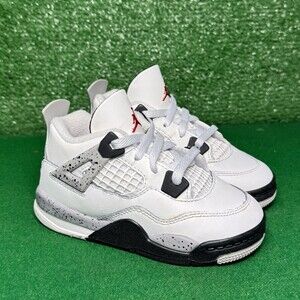 Nike Air Jordan 4 Retro White Cement Grey IB4387-100 Toddler Baby Size 9C